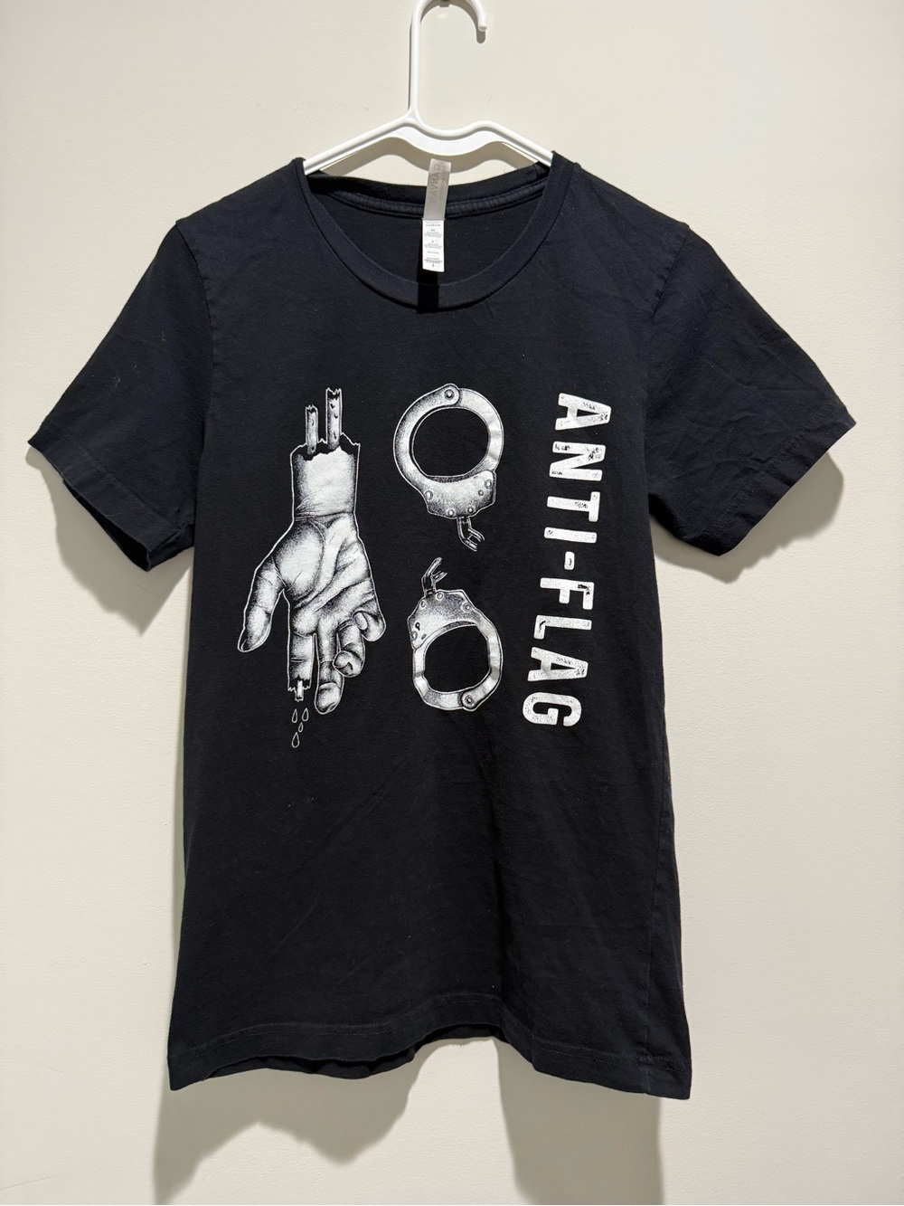 Bella Canvas Black Short-Sleeve Punk Anti-Flag Graphic Band Tee